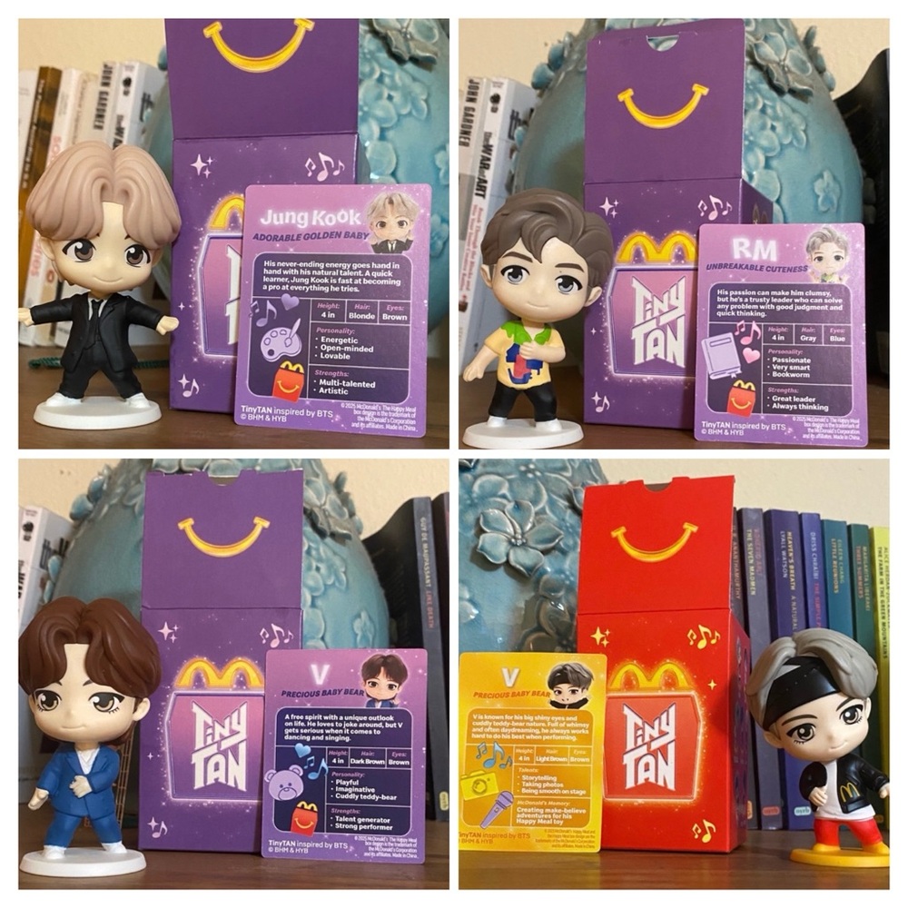 NWT TinyTAN BTS Throwback & Encore Collectible Figurine Set: Jung Kook, V, RM - Picture 2 of 15